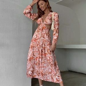 Print Cut Out Dress